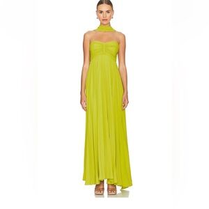 DAPHENI DRESS by DELFI in Chartreuse